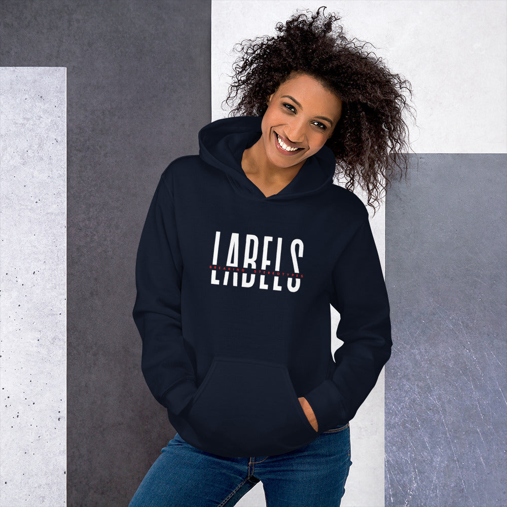 "Labels - Breaking Stereotypes" - Adult Hoodie (Bold Colors)