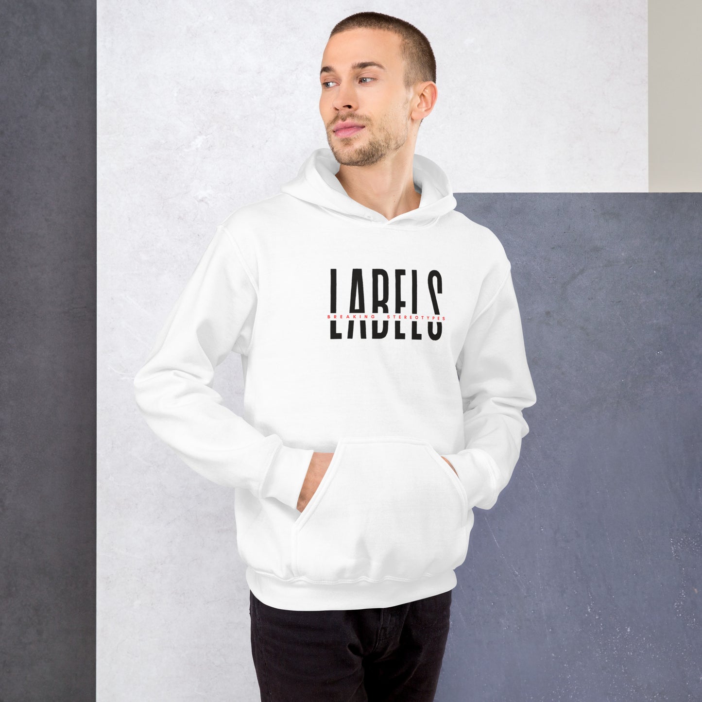 "Labels - Breaking Stereotypes" - Adult Hoodie (Soft Colors)