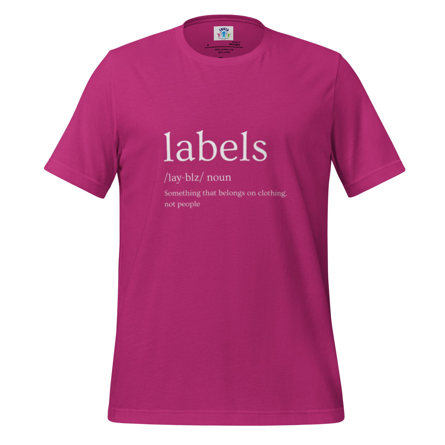 "Labels (noun) Definition" - Adult T-Shirt