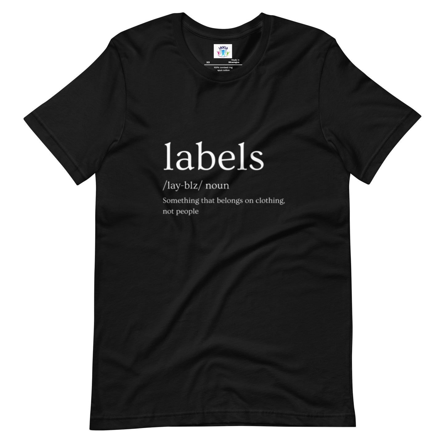 "Labels (noun) Definition" - Adult T-Shirt