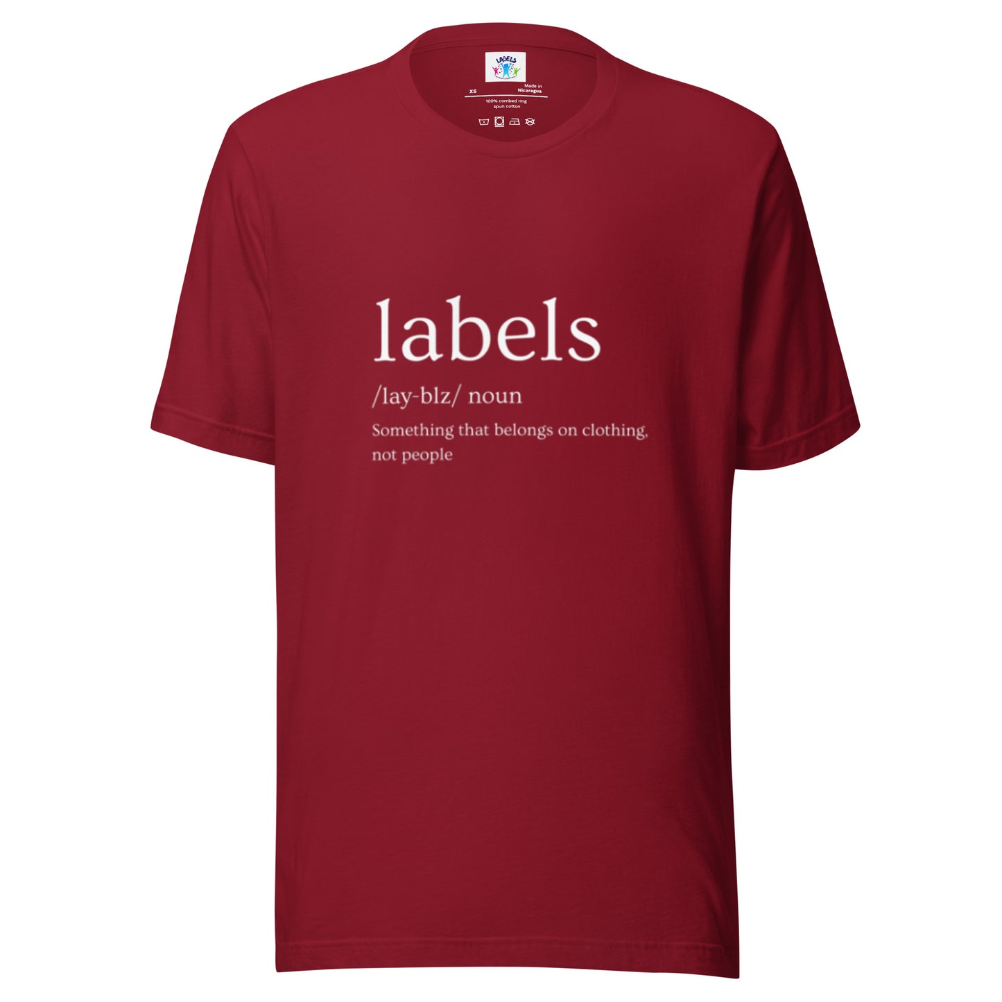 "Labels (noun) Definition" - Adult T-Shirt