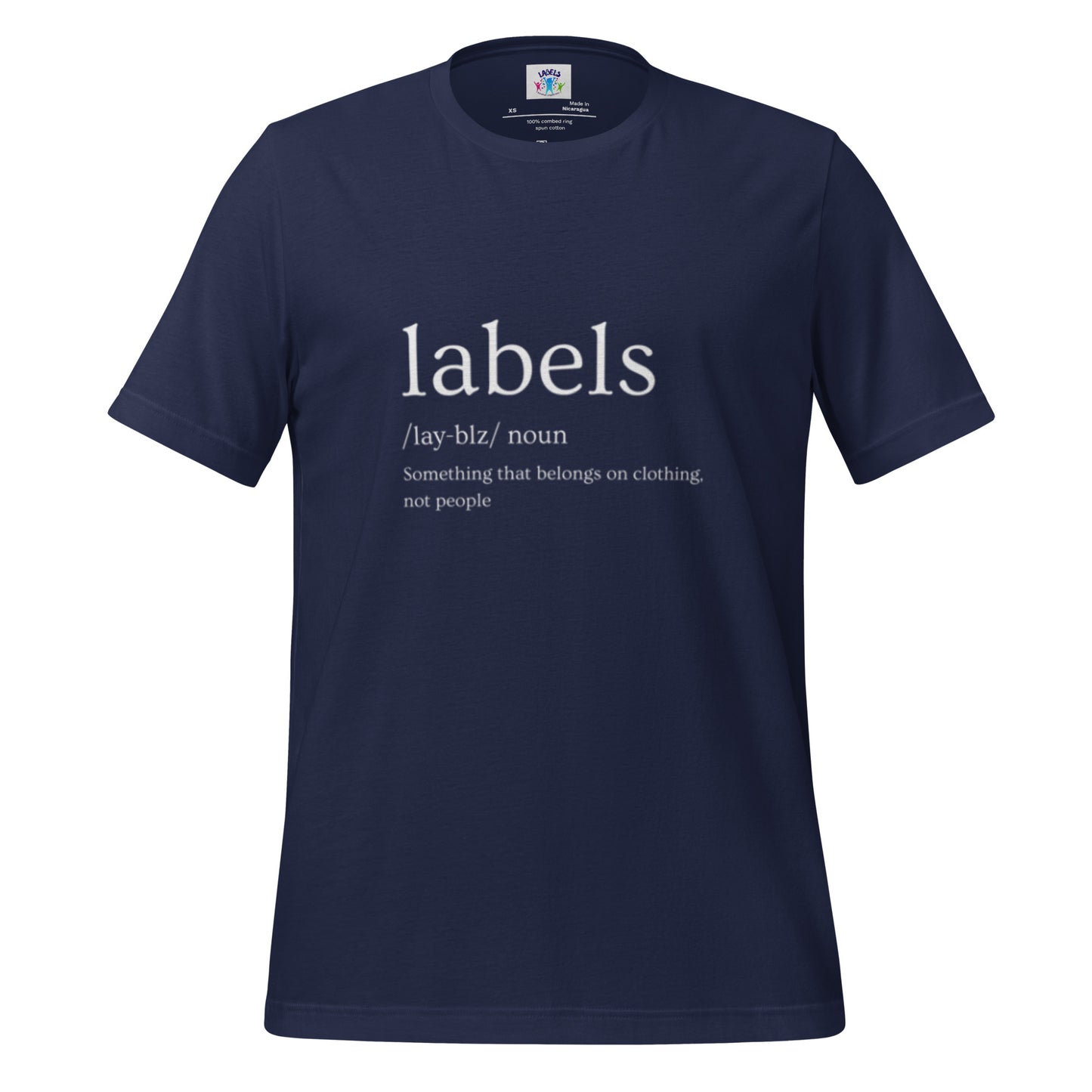 "Labels (noun) Definition" - Adult T-Shirt