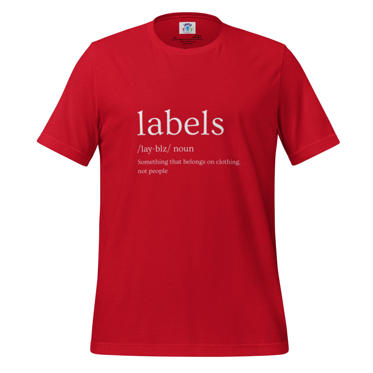 "Labels (noun) Definition" - Adult T-Shirt